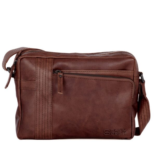 Leren Crossbodytas - Ayden - Donkerbruin