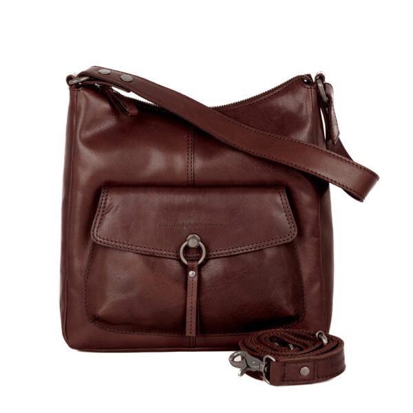 Leren Schouder / Crossbodytas - Cydney - Donkerbruin