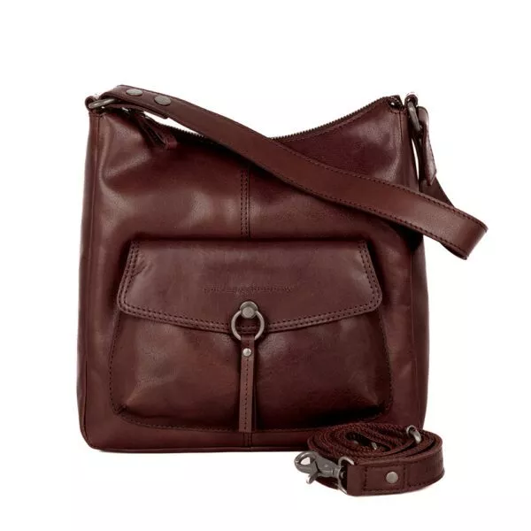 Leren Schouder / Crossbodytas - Cydney - Donkerbruin