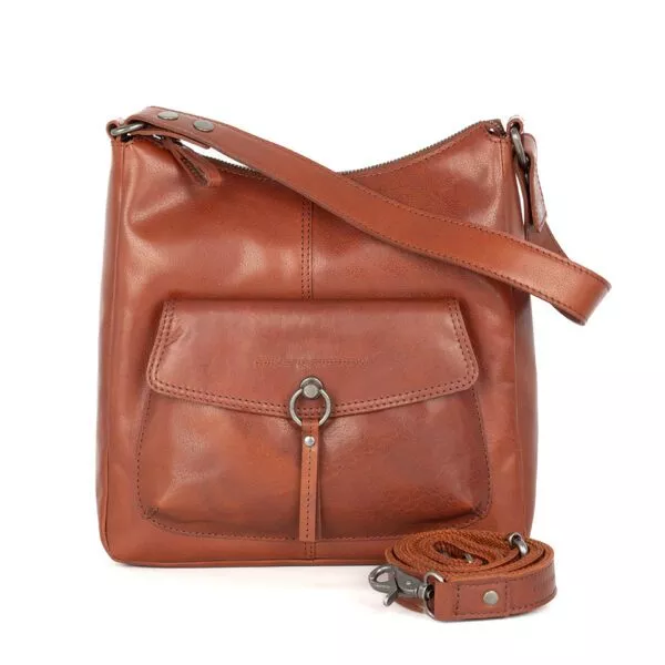 Leren Schouder / Crossbodytas - Cydney - Brandy Cognac