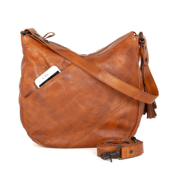 Leren Schouder / Crossbodytas - Natalia - Brandy Cognac
