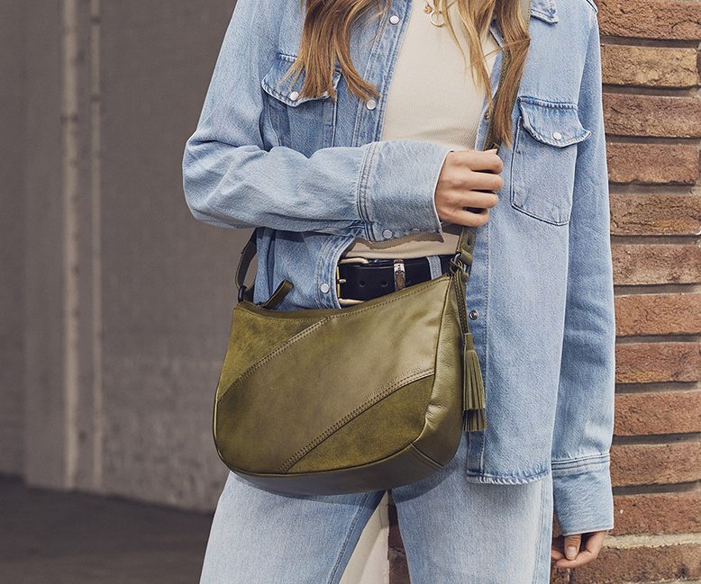 Leather Crossbody Bag - Lorain - Camel
