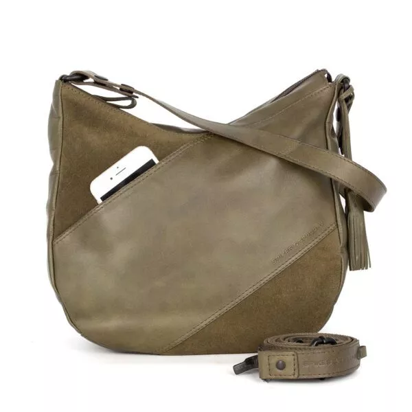 Leren Schouder / Crossbodytas - Natalia - Groen