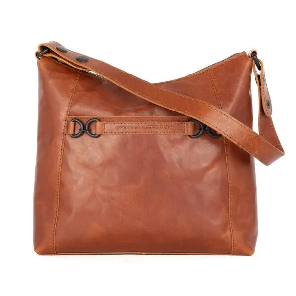 Leren Schoudertas - Delphie - Brandy Cognac
