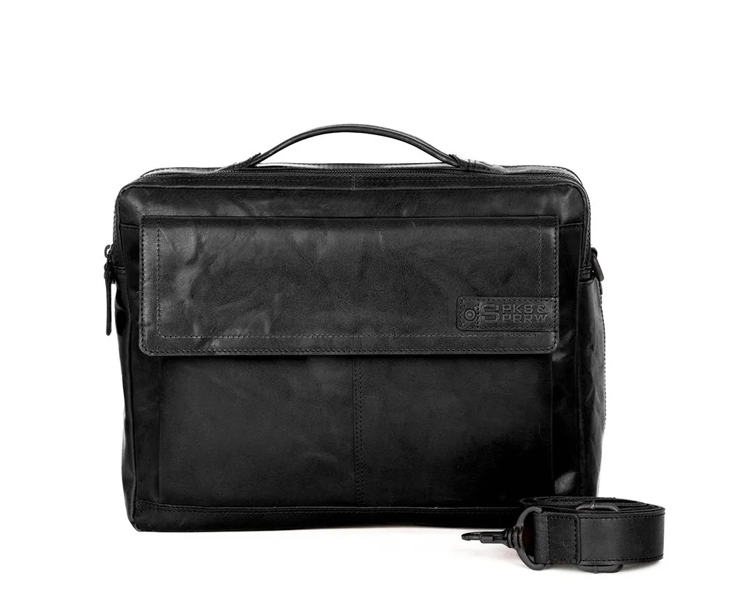 Leren Laptoptas - 15.6 inch - Henry - Zwart - Afbeelding 8