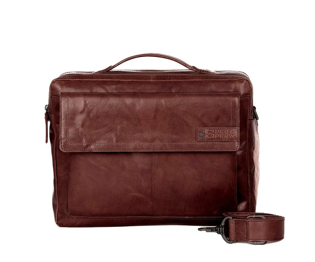 Leren Laptoptas - 15.6 inch - Henry - Donkerbruin - Afbeelding 8
