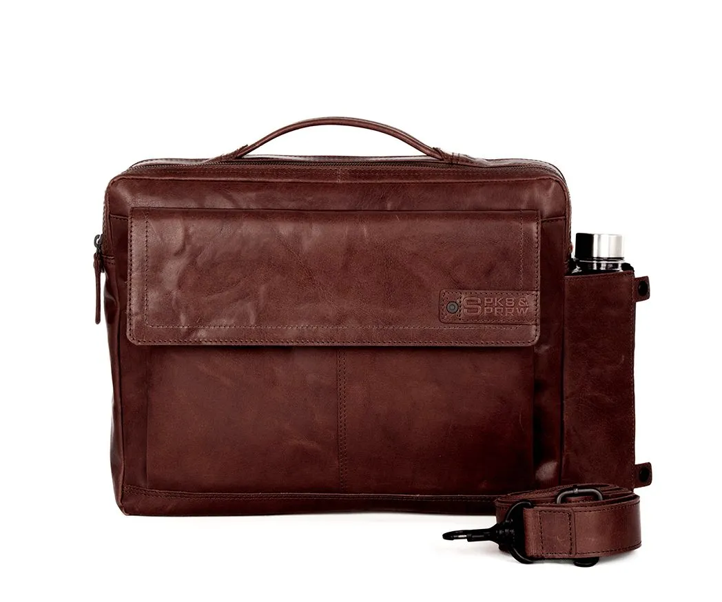 Leren Laptoptas - 15.6 inch - Henry - Donkerbruin