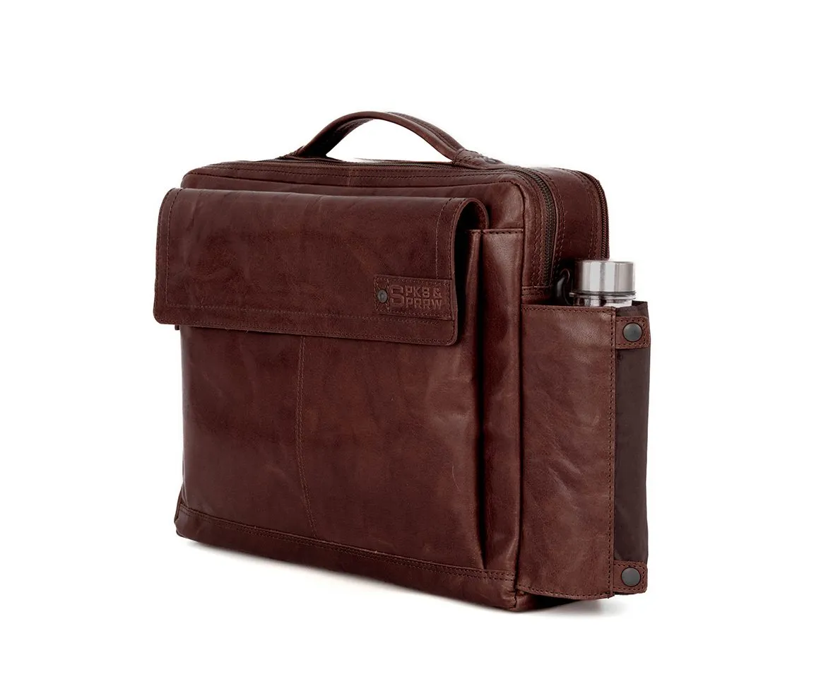 Leren Laptoptas - 15.6 inch - Henry - Donkerbruin - Afbeelding 7