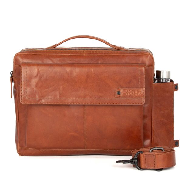 Leren Laptoptas - 15.6 inch - Henry - Brandy Cognac