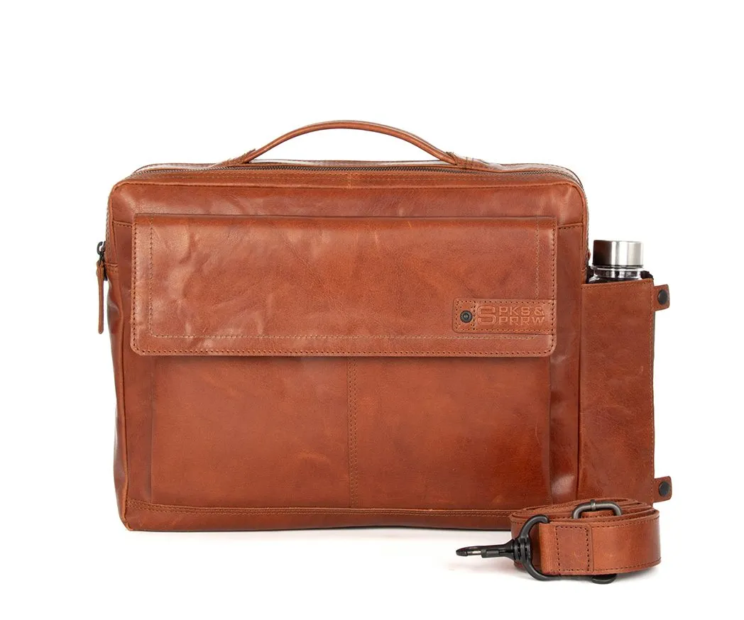 Leren Laptoptas - 15.6 inch - Henry - Brandy Cognac