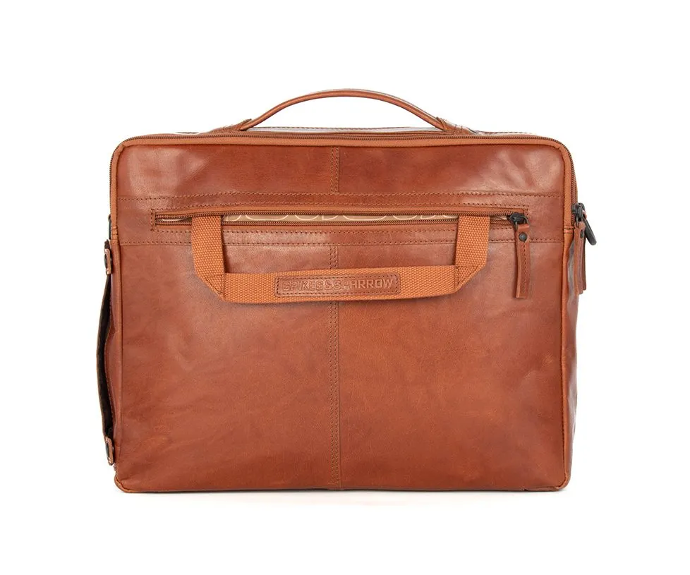 Leren Laptoptas - 15.6 inch - Henry - Brandy Cognac - Afbeelding 4