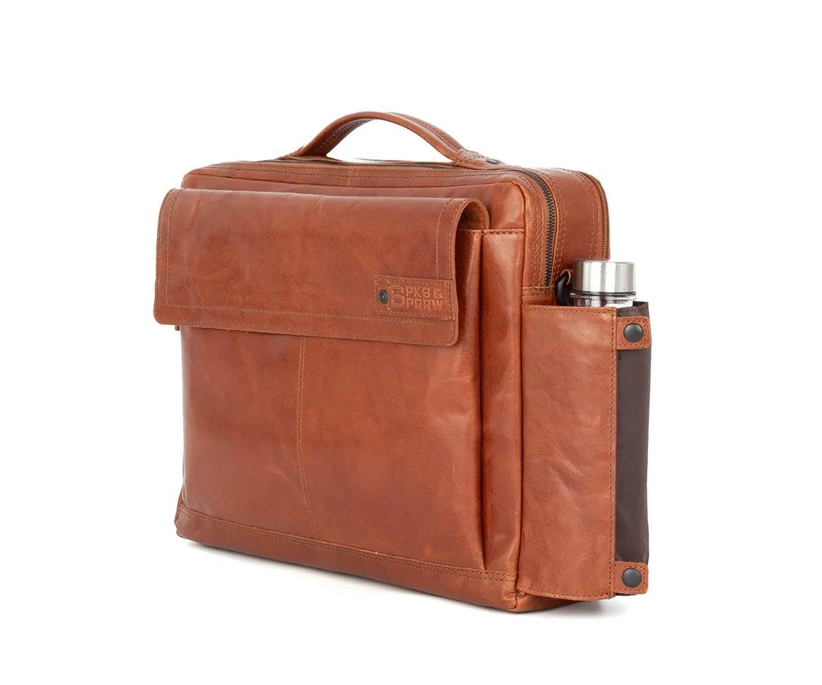 Leren Laptoptas - 15.6 inch - Henry - Brandy Cognac - Afbeelding 7