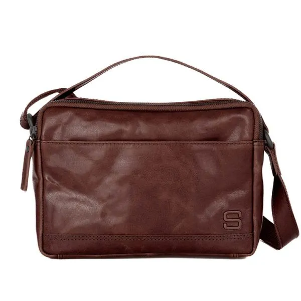 Leren Crossbodytas - Randell - Donkerbruin