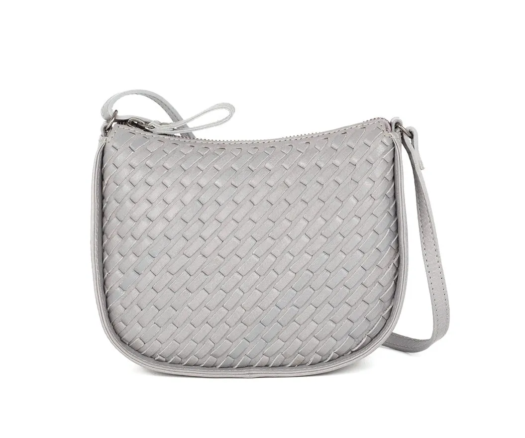 Leren Crossbodytas - Juna - Grijs