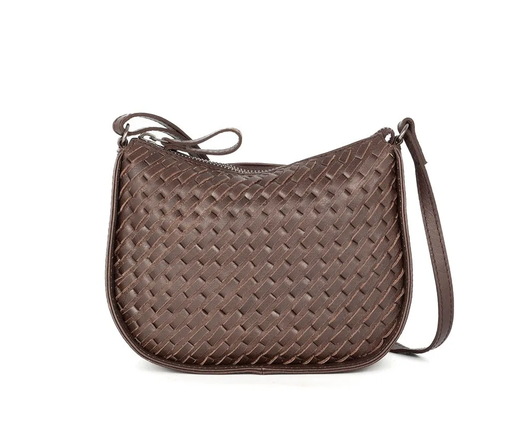 Leren Crossbodytas - Juna - Donkerbruin