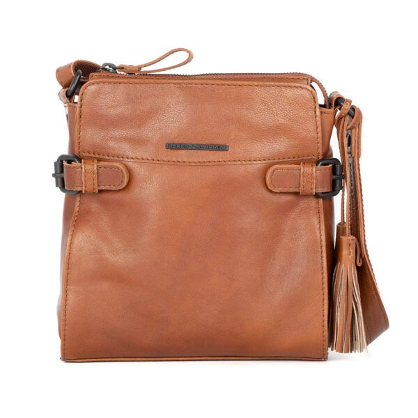 Leren Crossbodytas - Jolinda - Brandy Cognac