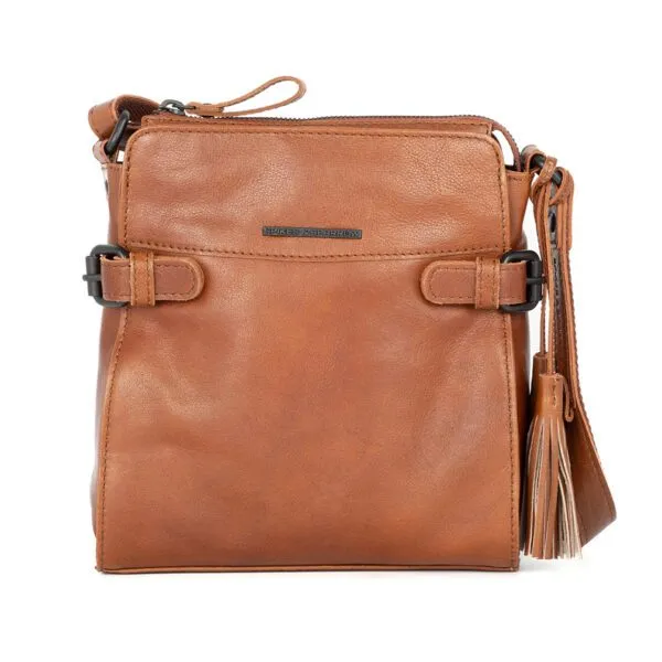 Leren Crossbodytas - Jolinda - Brandy Cognac