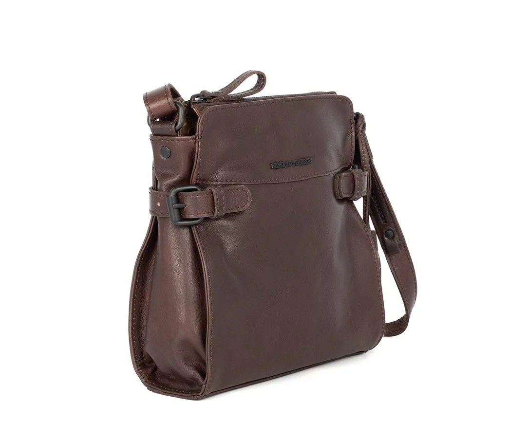 Leren Crossbodytas - Jolinda - Donkerbruin - Afbeelding 2