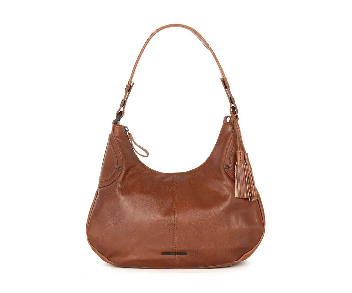 Leren Schoudertas - Anne-Lou - Brandy Cognac - Afbeelding 6