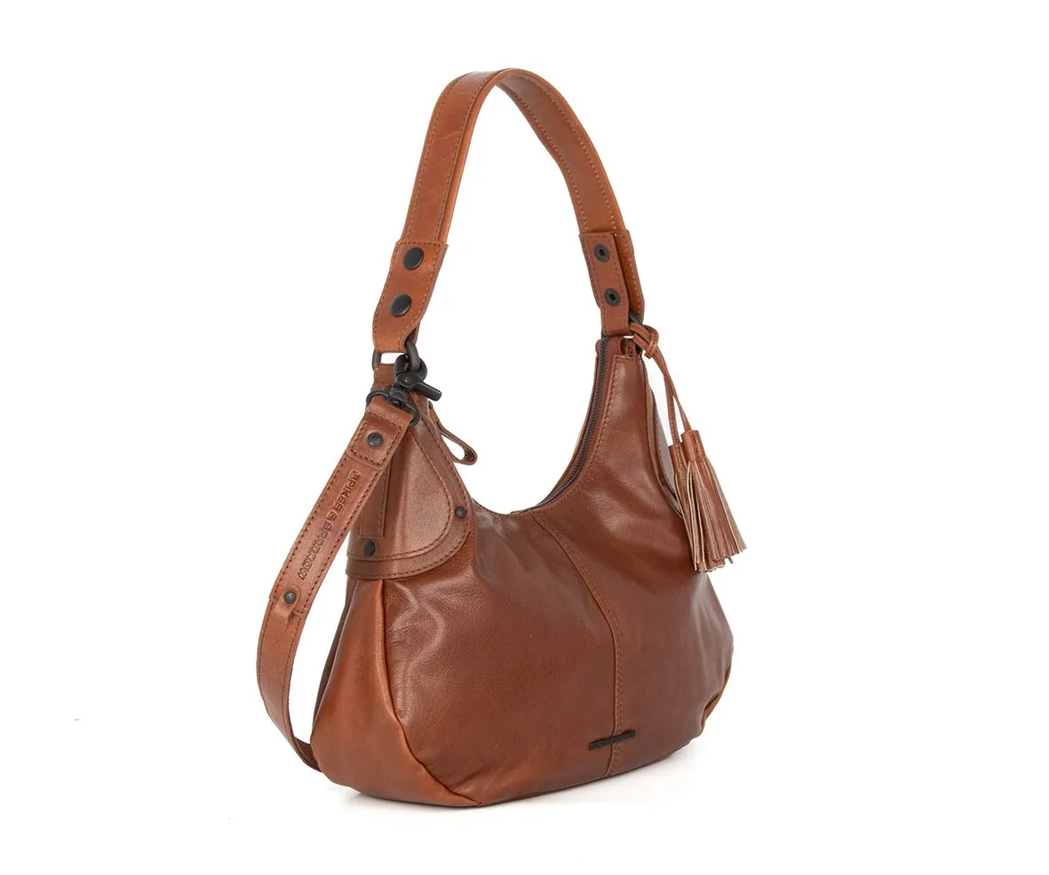 Leren Schoudertas - Anne-Lou - Brandy Cognac - Afbeelding 3