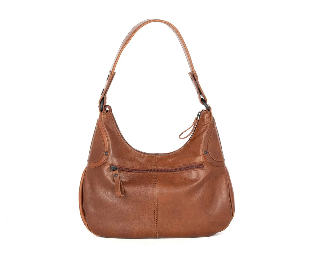 Leren Schoudertas - Anne-Lou - Brandy Cognac - Afbeelding 4