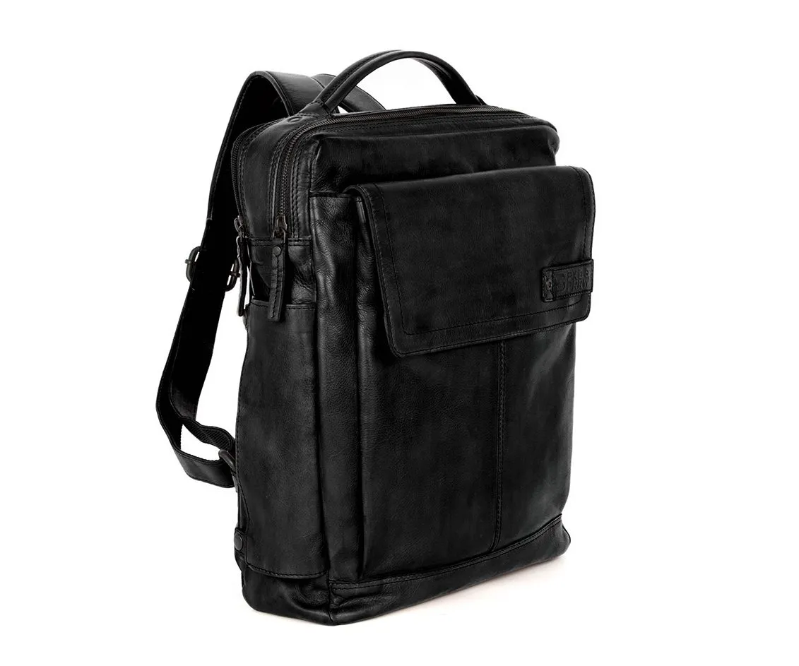 Leren Laptop Rugzak - 15.6 inch - Fred - Zwart - Afbeelding 2