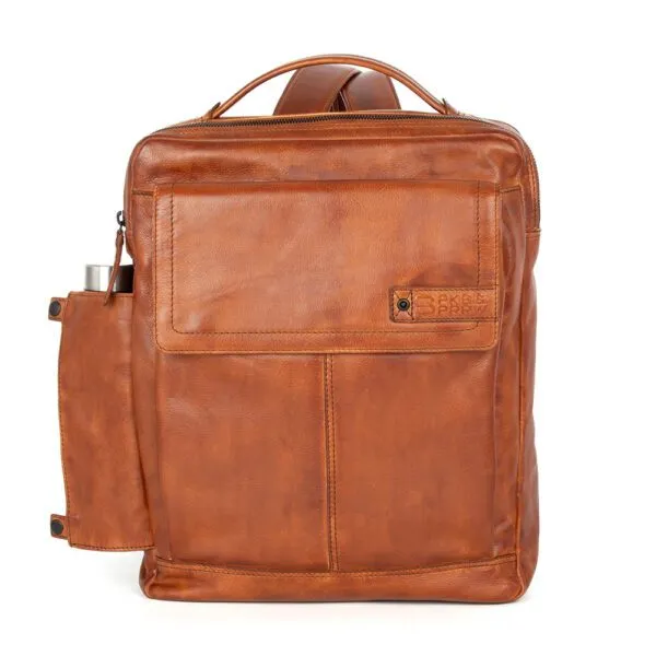 Leren Laptop Rugzak - 15.6 inch - Fred - Brandy Cognac