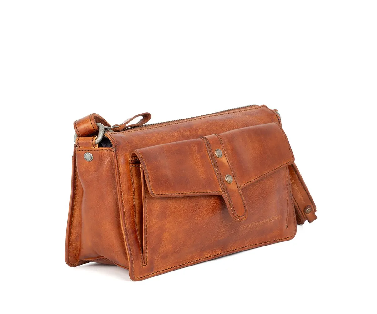 Leren Crossbodytas - Maida - Brandy Cognac - Afbeelding 2