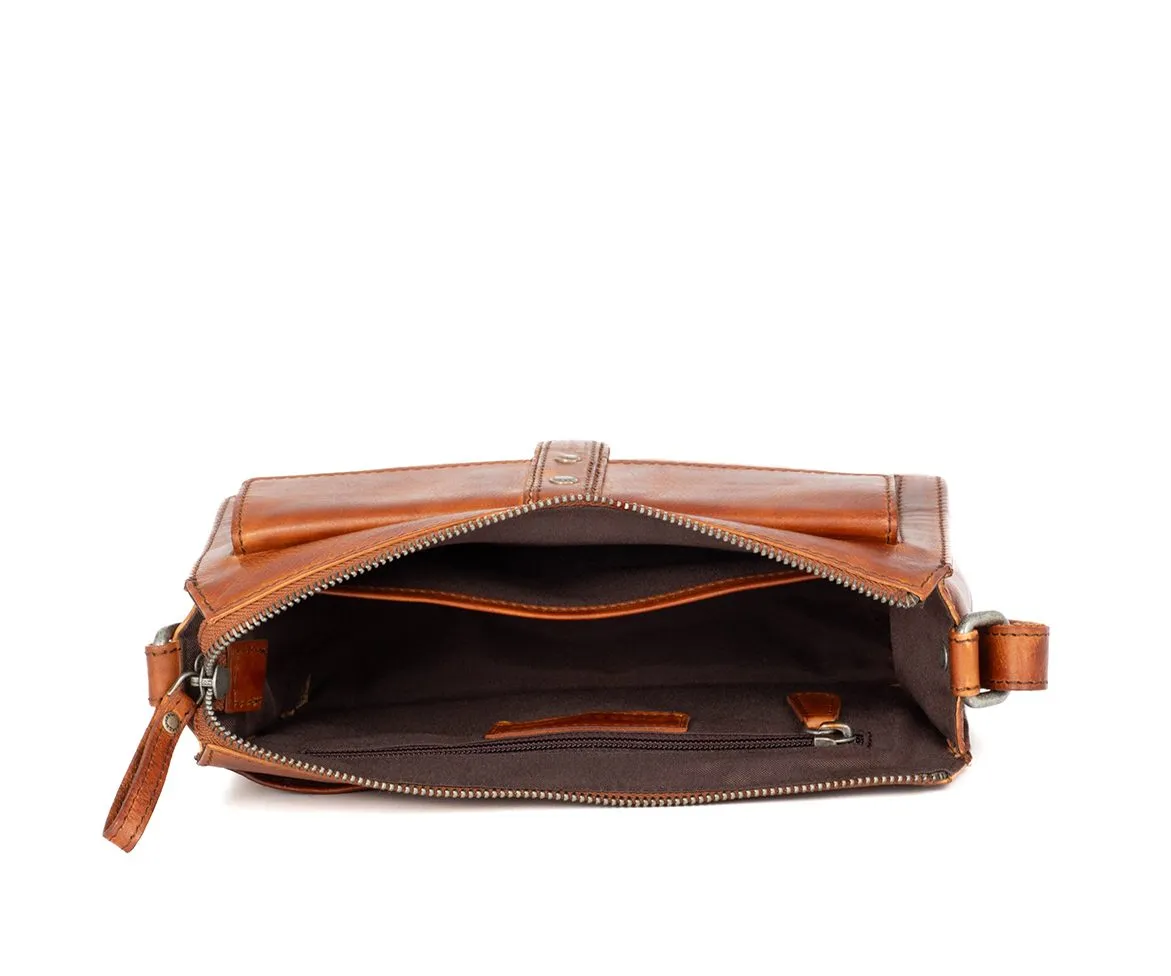 Leren Crossbodytas - Maida - Brandy Cognac - Afbeelding 4