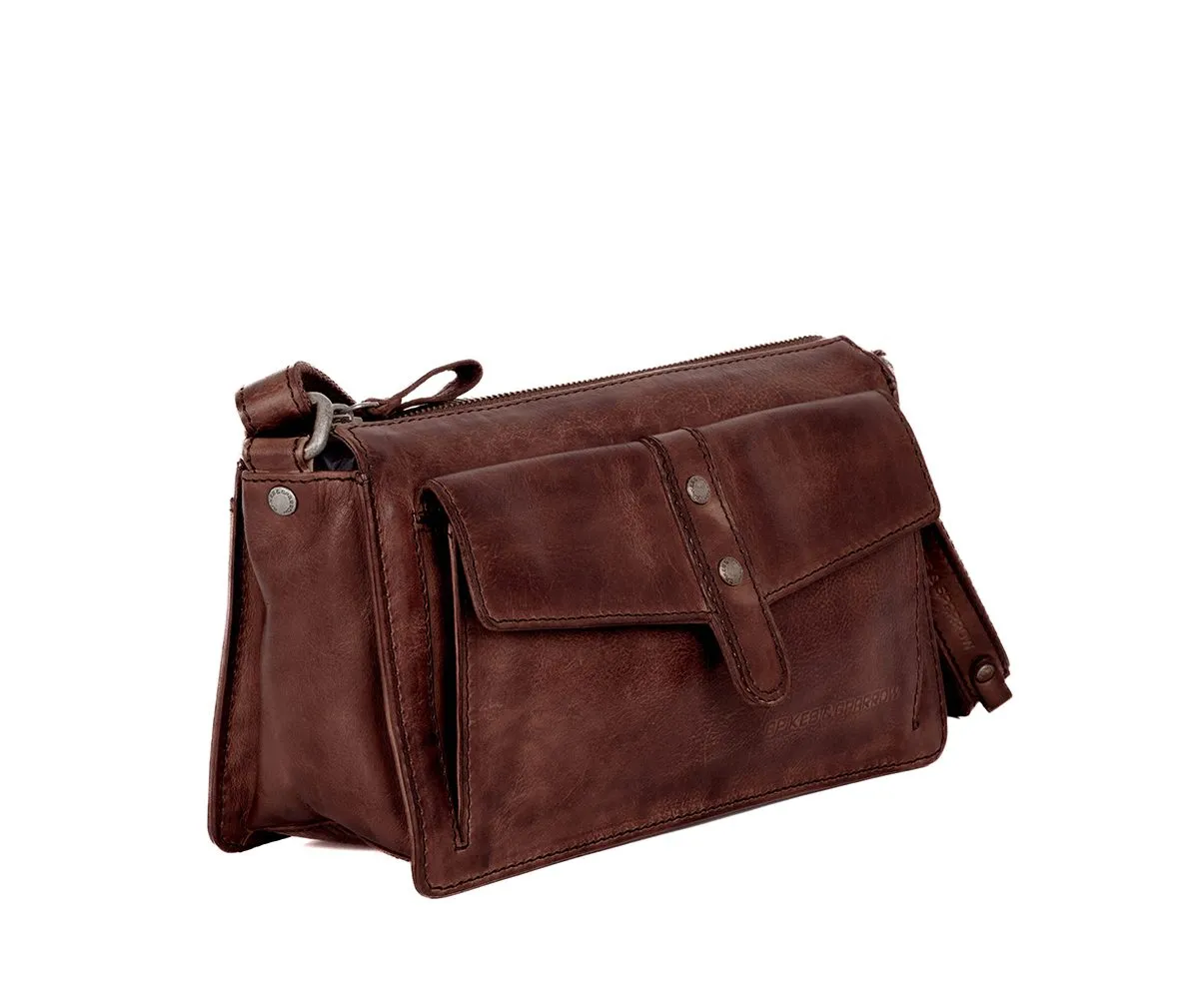 Leren Crossbodytas - Maida - Donkerbruin - Afbeelding 2