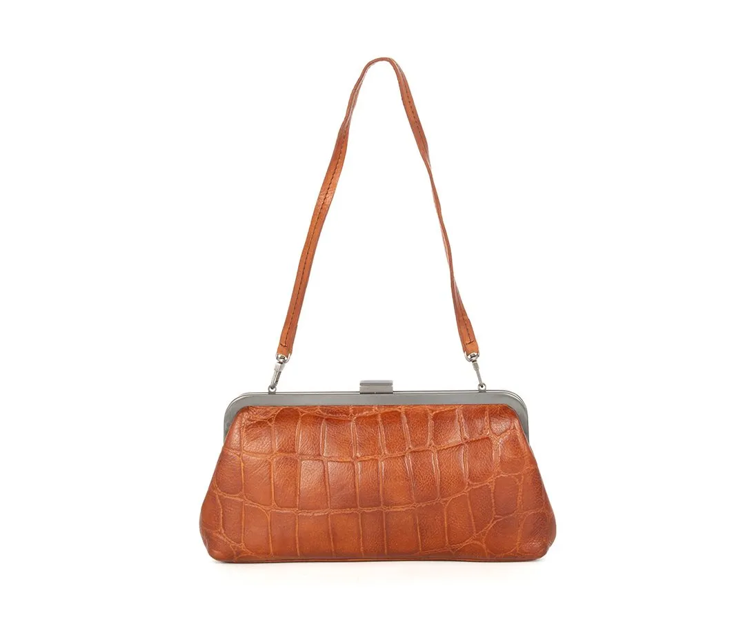 Leren Clutch - Cherice - Brandy Cognac