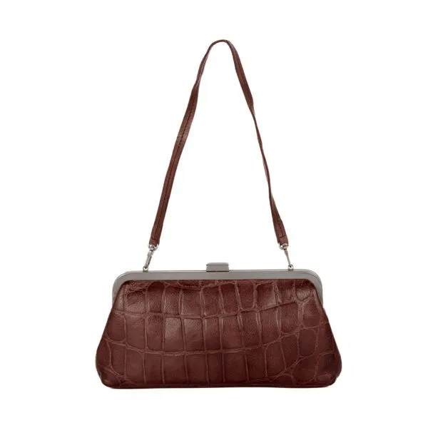 Leren Clutch - Cherice - Donkerbruin