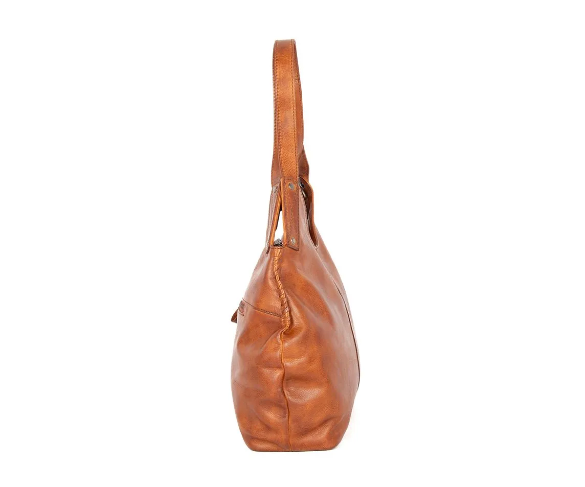Leren Schoudertas - Marthe - Brandy Cognac - Afbeelding 9