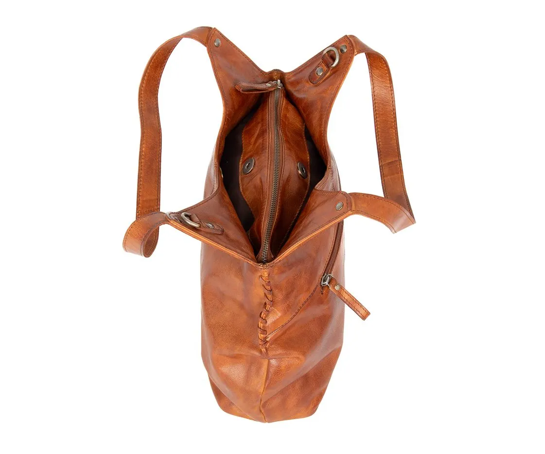 Leren Schoudertas - Marthe - Brandy Cognac - Afbeelding 8