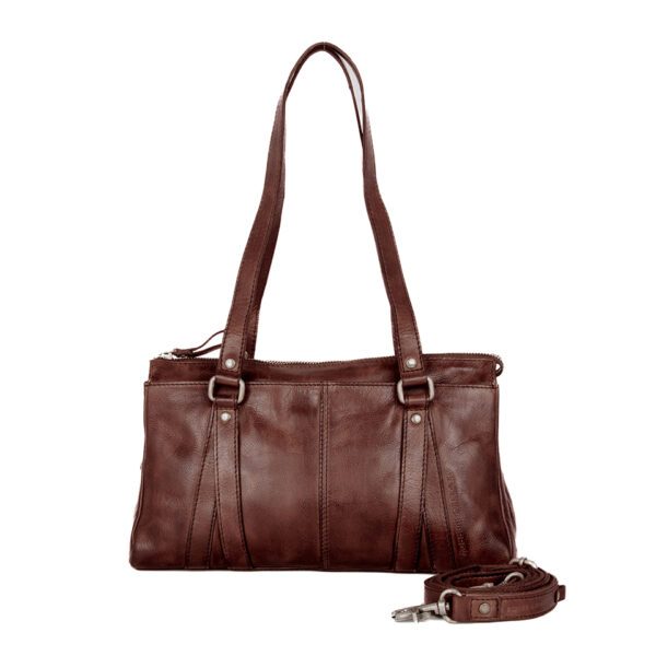 Leren Handtas - Christabelle - Donkerbruin