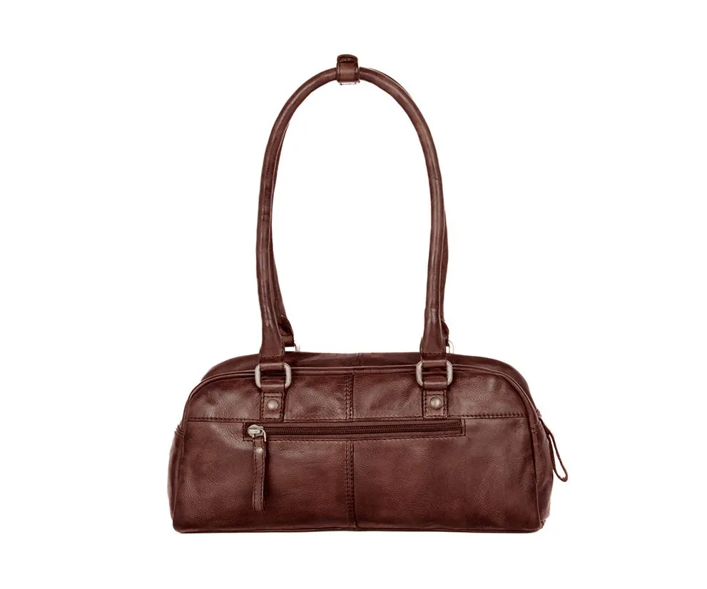 Leren Handtas - Lisa - Donkerbruin - Afbeelding 4