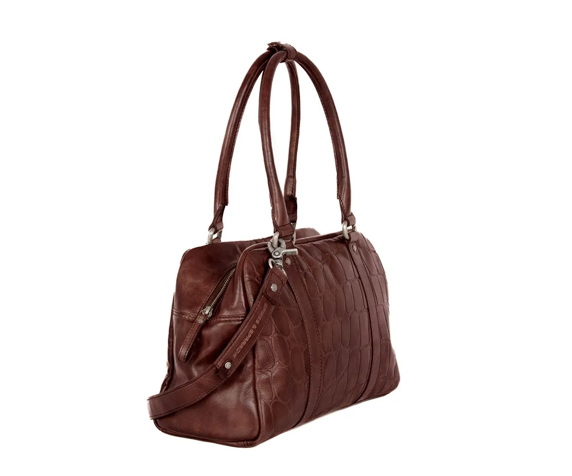 Leren Handtas - Dionne - Donkerbruin - Afbeelding 3
