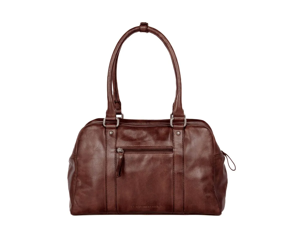 Leren Handtas - Dionne - Donkerbruin - Afbeelding 4