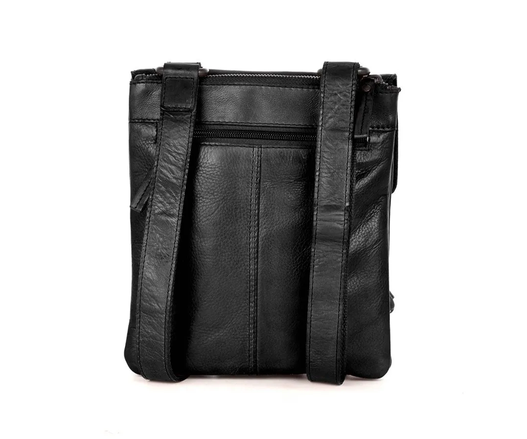 Leren Crossbodytas - Jake - Zwart - Afbeelding 3