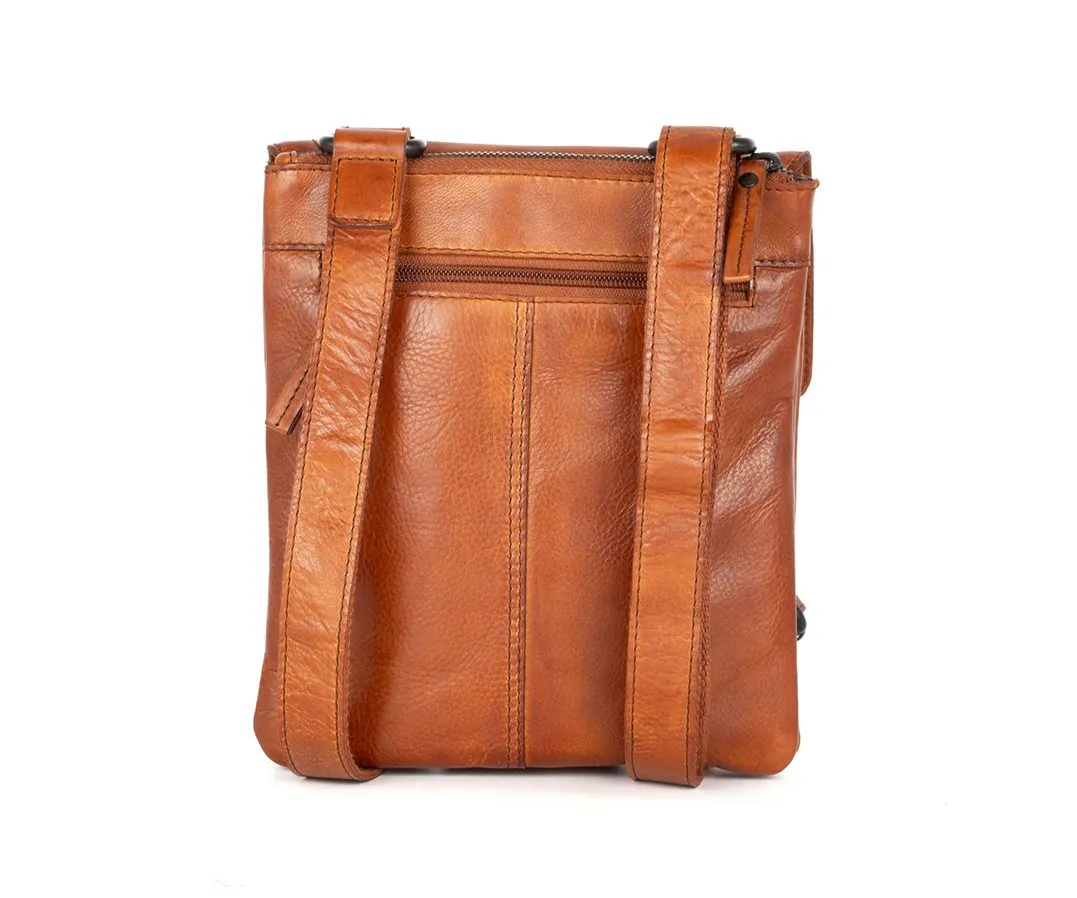 Leren Crossbodytas - Jake - Brandy Cognac - Afbeelding 3