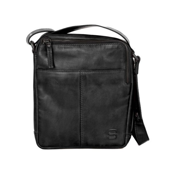 Leren Crossbodytas - Moses - Zwart