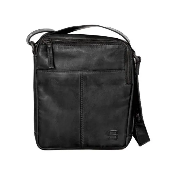 Leren Crossbodytas - Moses - Zwart