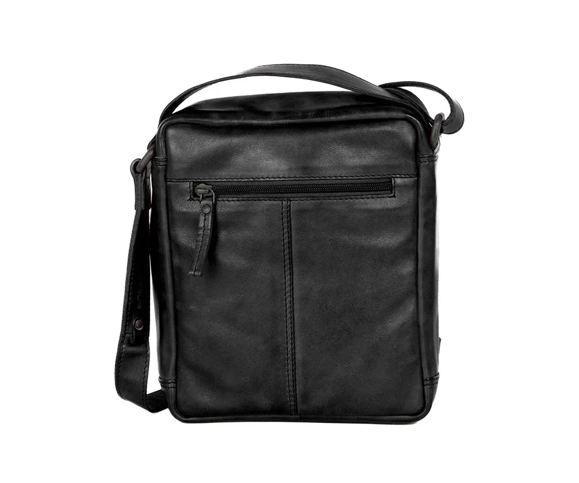 Leren Crossbodytas - Moses - Zwart - Afbeelding 3