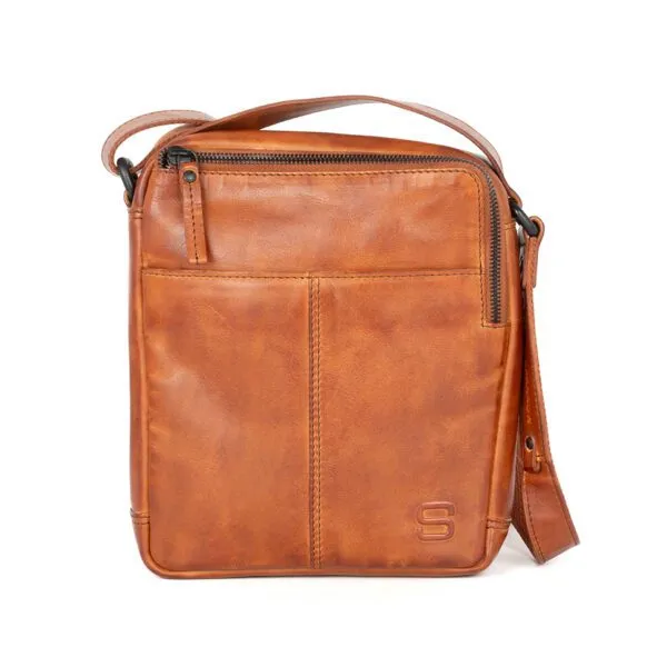 Leren Crossbodytas - Moses - Brandy Cognac