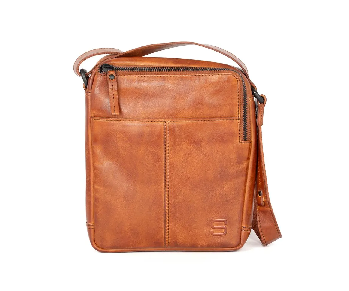 Leren Crossbodytas - Moses - Brandy Cognac