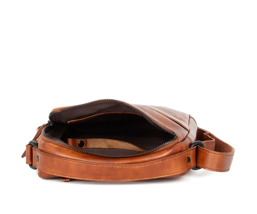Leren Crossbodytas - Moses - Brandy Cognac - Afbeelding 4