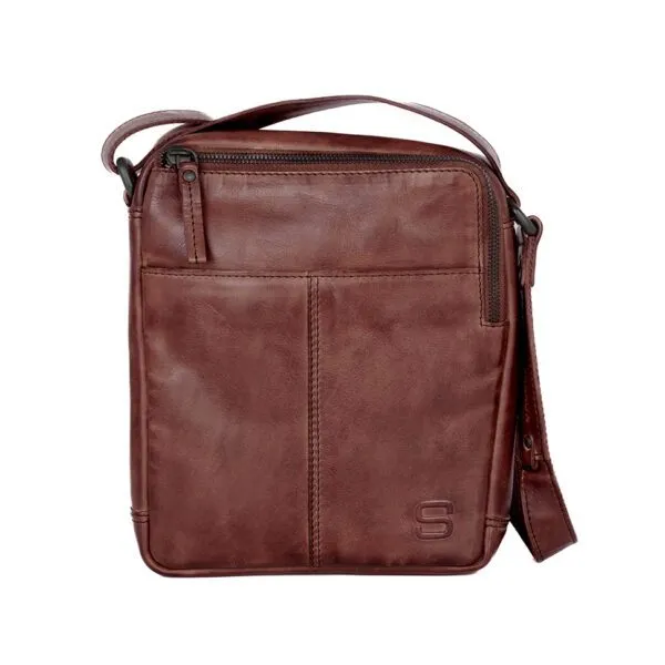 Leren Crossbodytas - Moses - Donkerbruin