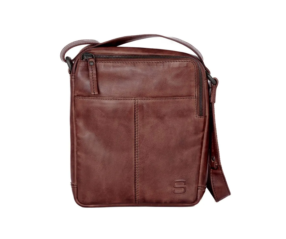 Leren Crossbodytas - Moses - Donkerbruin