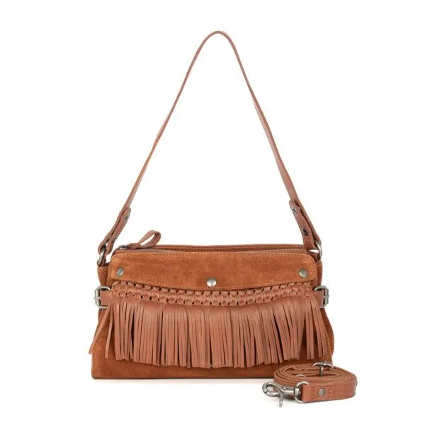 Leren Schoudertas - Madelon - Mocca