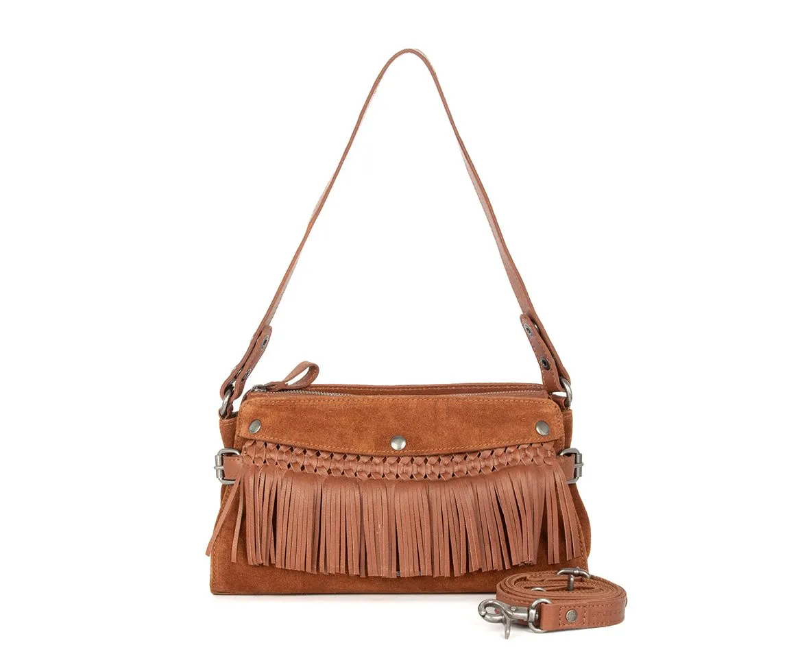 Leren Schoudertas - Madelon - Mocca